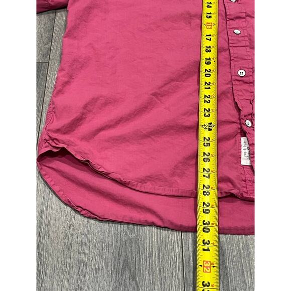 Rag And Bone Short Sleeve Gus Cotton Collared Button Down Plum L A003669 - Picture 4 of 12